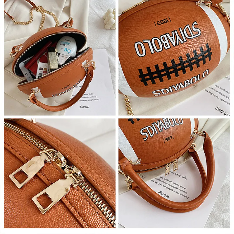 

Handbags for Women Chain Messenger Bag Lady Rugby Shape Fashion Personality Creative Mini Totes Women Lovely Shoulder Bag