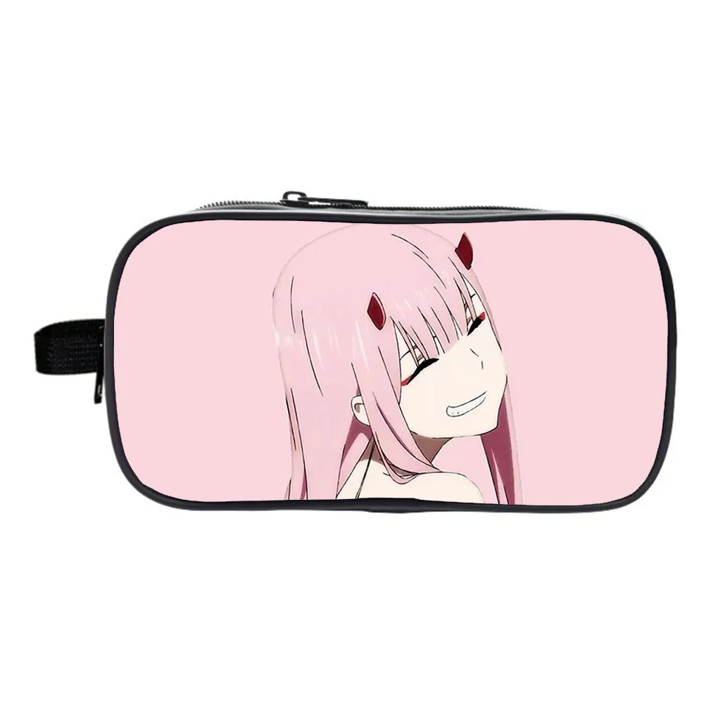 

NEW DARLING In The FRANXX Pencil Case Makeup Bag Storage Bag Cosmetic Bag Multifunctional Pencil Case Girls Gift.Support custom