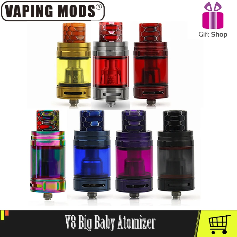 V8 Big Baby Atomizer Single Colorful Glass Tube 810 Drip Tip Resin Mouthpiece Electronic Cigarettes | Электроника