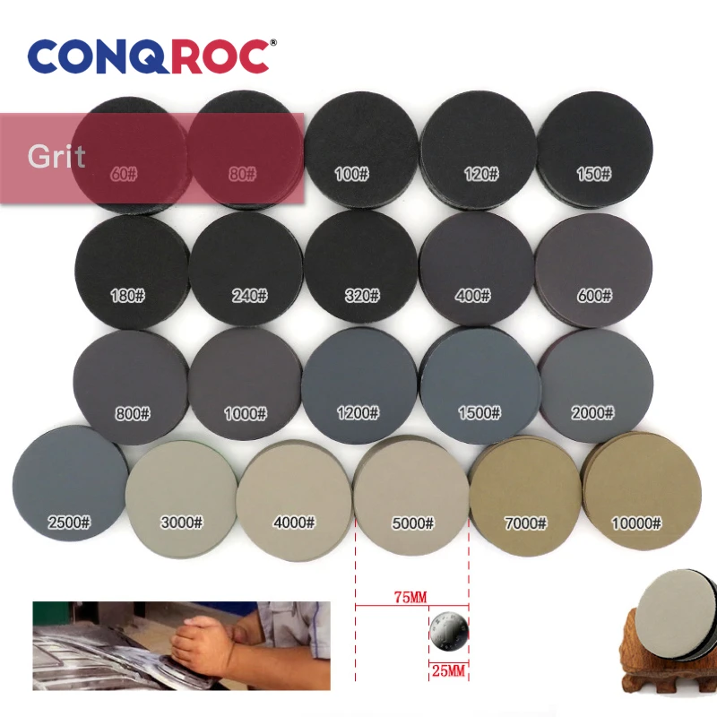 50 штук 75 мм 3 дюймовые водонепроницаемые шлифовальные диски бумага для влажного и
