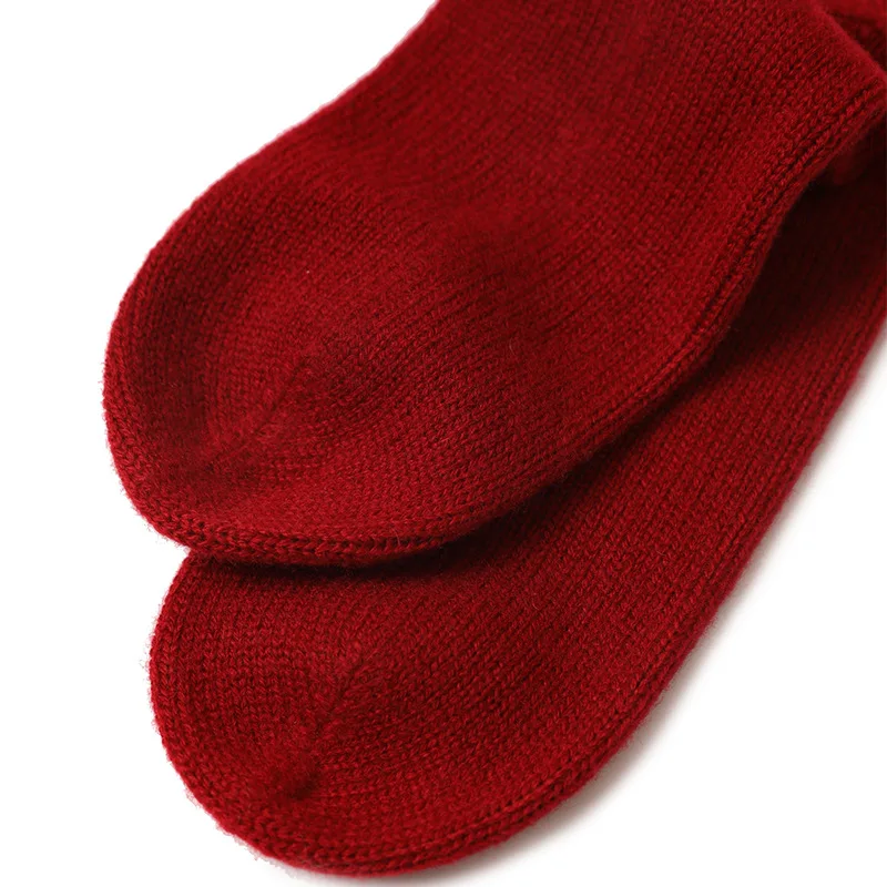 SHUCHAN 1pair 100% cashmere socks winter keep warm knit Simple Beauty High Quality Autumn Winter Socks