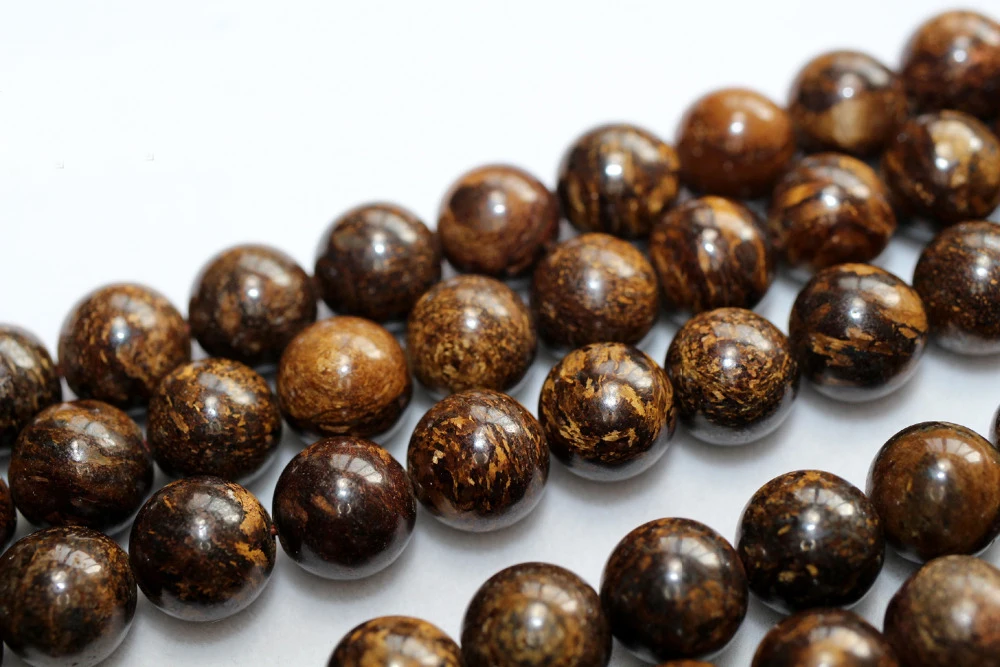 

Women's Natural Bronzite Smooth Round 15" Strand