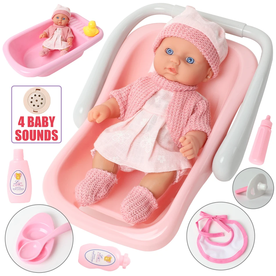 8 дюймов моделирование bebe reborn Silicone 20 см реалистичный новорожденный звук Детская