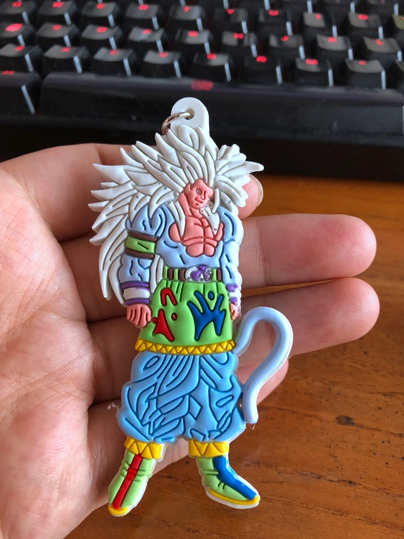Ярко-розовый Dragon Ball Z Son Goku, супер ПВХ детали, рисунок, милый кулон, украшение, унисекс, сумка, цепочка, подвески, брелок для ключей - Цвет: Ярко-розовый