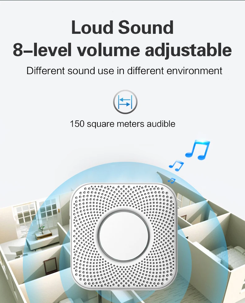 Новый беспроводной приветствующий дверной звонок Cozoney со светодиодный