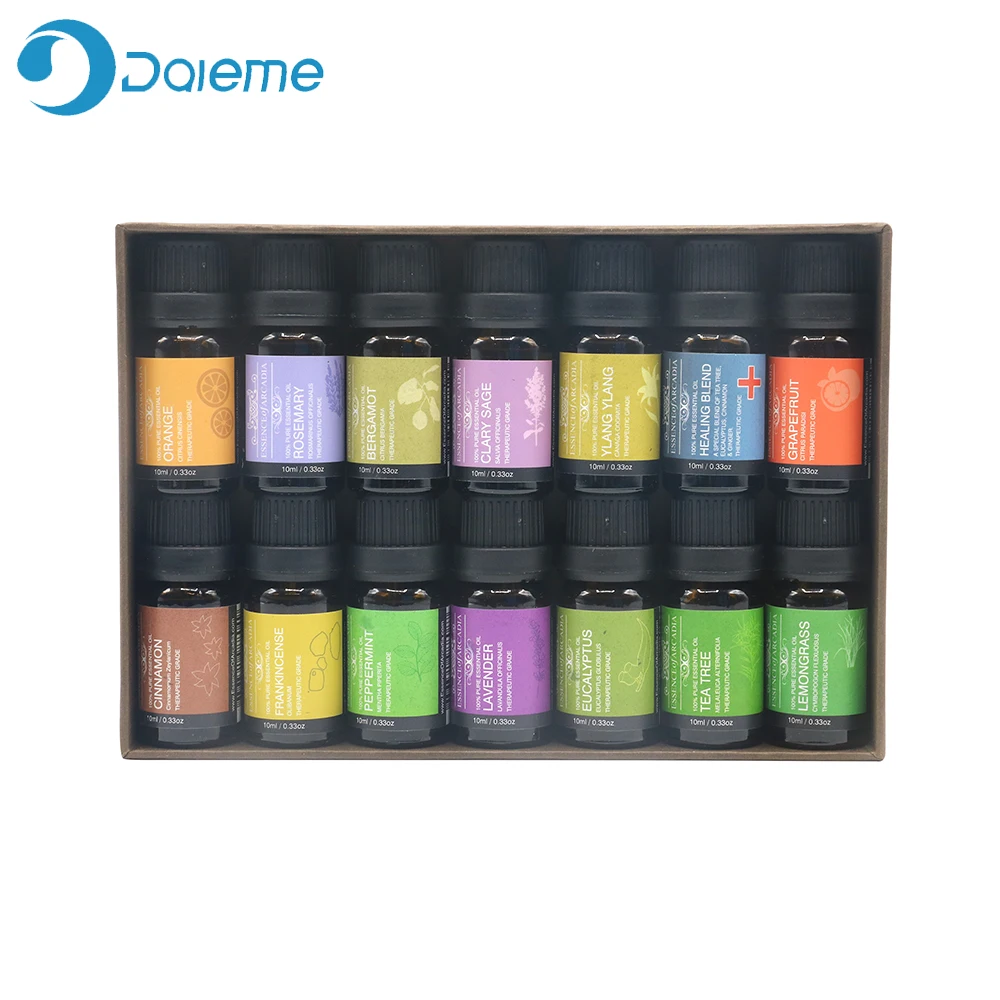 14Pcs/Set Pure Plant Aromatherapy Diffusers Essential Oil 10ml Aromatherapy Gift Set private Organic Body Skin Care Kit