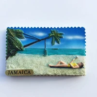 qiqipp jamaican beach sunbathing tourism souvenir crafts magnetic refrigerator magnet