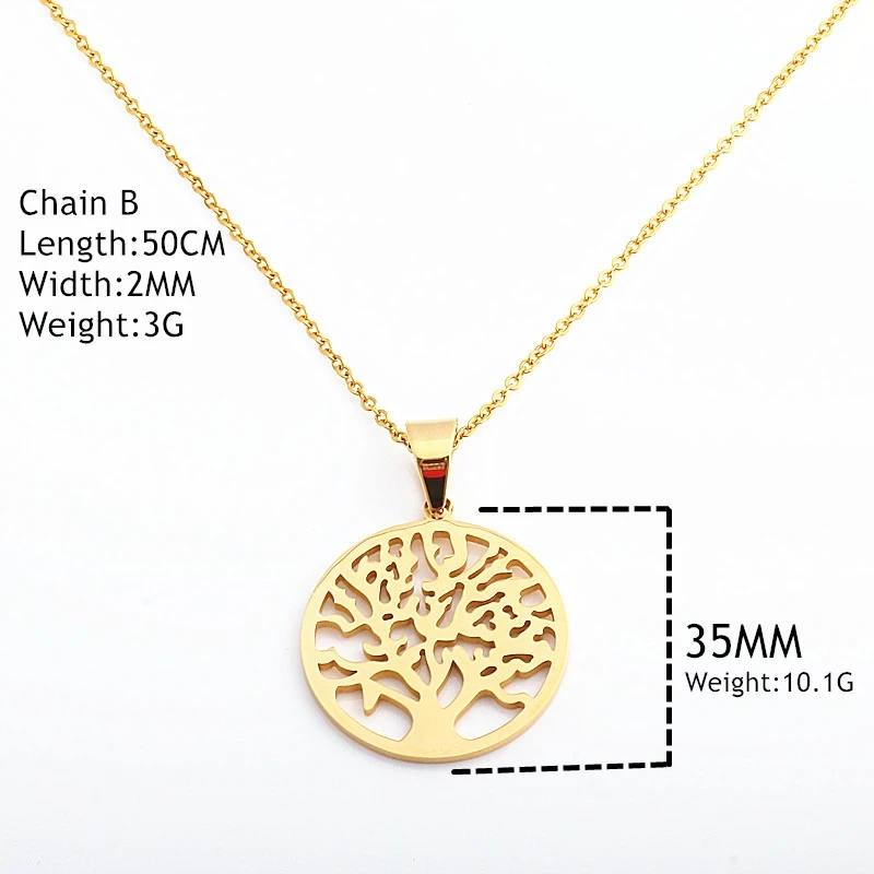 Женское Ожерелье из нержавеющей стали с кулоном Древо жизни|Подвески| |