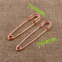 10 pcs metal rose gold safety pinscharms jewelry craft loops tag fastenerssafety pins diy sewing tools accessory 70mm75mm