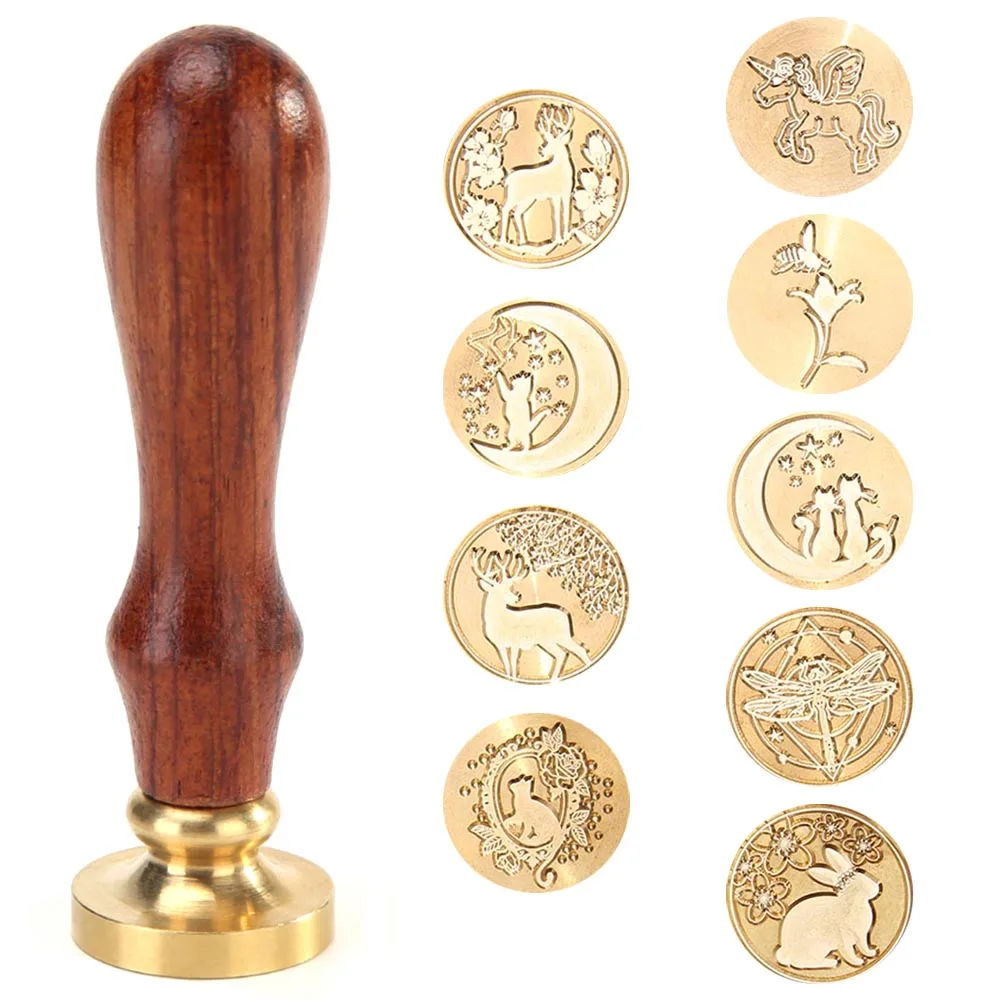 

Animal Pattern Seal Wax Seal Stamp Retro Antique Sealing Wax Fire Painting Stamp Wax Seal for Stamping Stamps Wedding Decorative