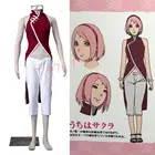 Cafiona дешевый костюм для косплея BORUTO Haruno Sakura, с повязкой на голову, сексуальная одежда для девочек, детский женский костюм на Хэллоуин, размер Pluse