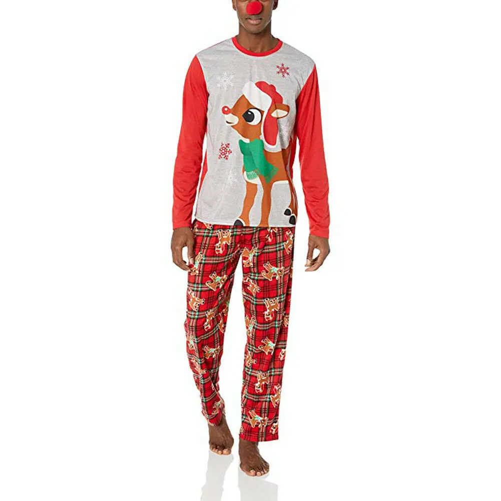 Одинаковая одежда для сна всей семьи взрослых детей пижамы Рождественская шапка