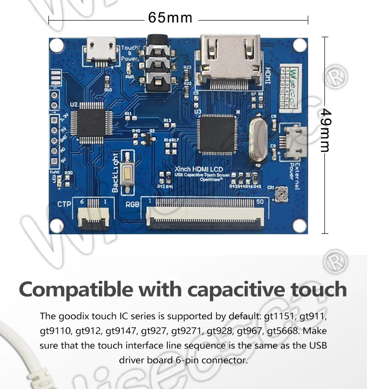 Wisecoco lvds Аудио hdmi интерфейс сенсорный драйвер платы Поддержка 2 к 4 к источник сигнала Поддержка Android Linux системы
