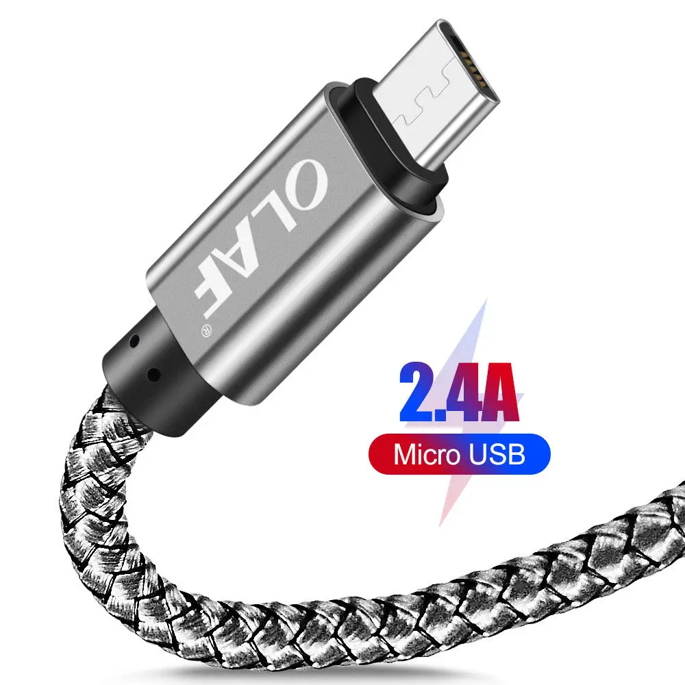 3 м/2 м/1 м кабель Micro Usb 5 в 2.4A зарядный кабель для быстрой зарядки для samsung Xiaomi телефон зарядное устройство кабель Micro-Usb плетеный провод - Цвет: Grey