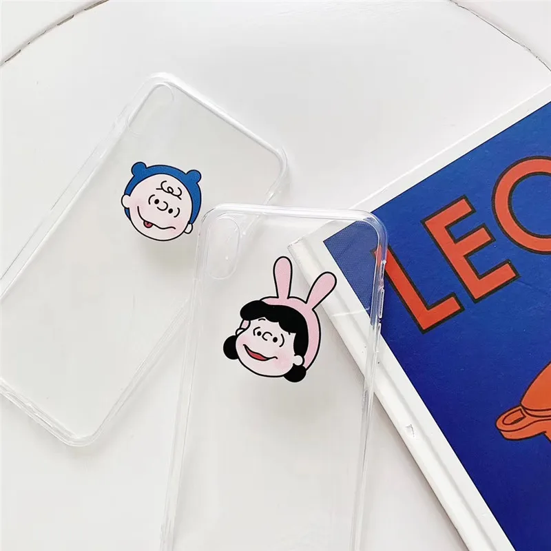 Японский kawaii Чарли коричневый пара чехол для телефона X XR XS Max Мягкий силиконовый