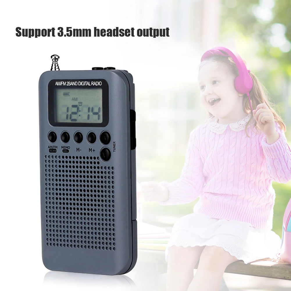 HRD 104 Портативный AM / FM стерео радио Карманный 2 полосный Цифровая настройка мини