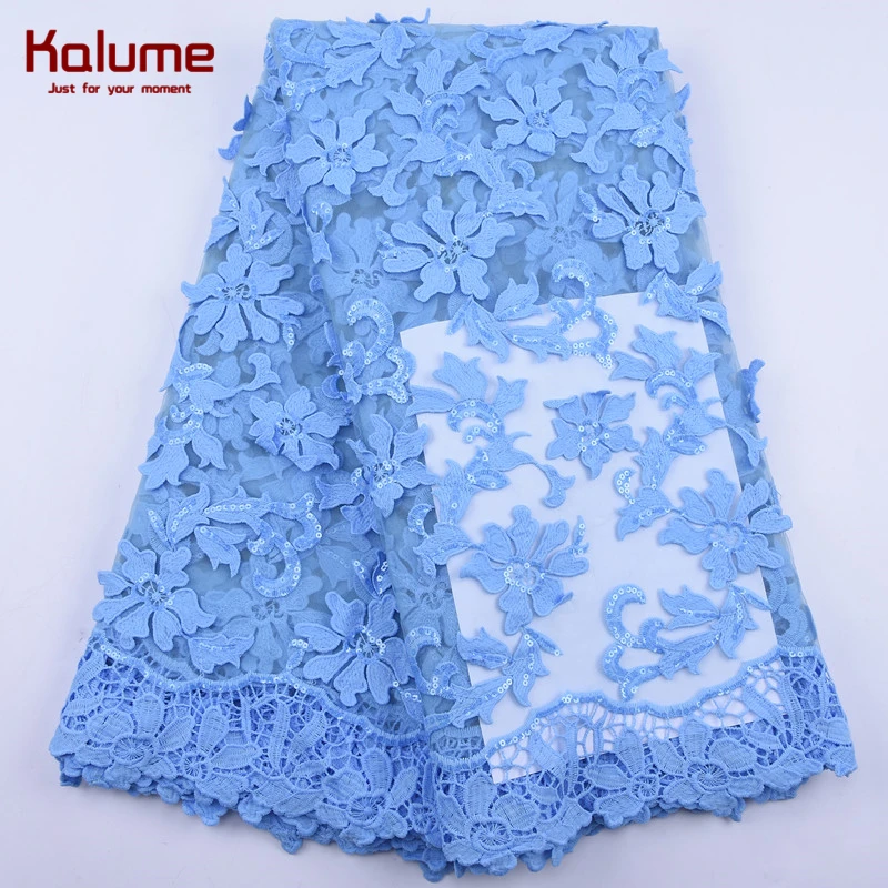 Kalume Новое поступление 3D цветок африканская кружевная ткань вышивка французская