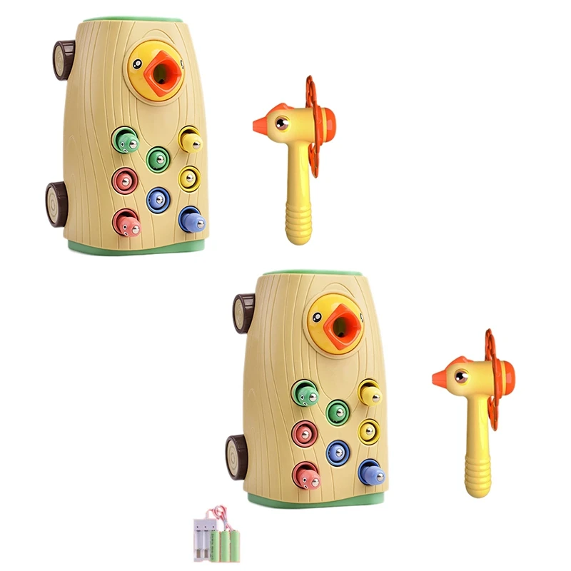 Magnetic Woodpecker Catch the Worms Toy Catching and Feeding Game Pretend Play Toy