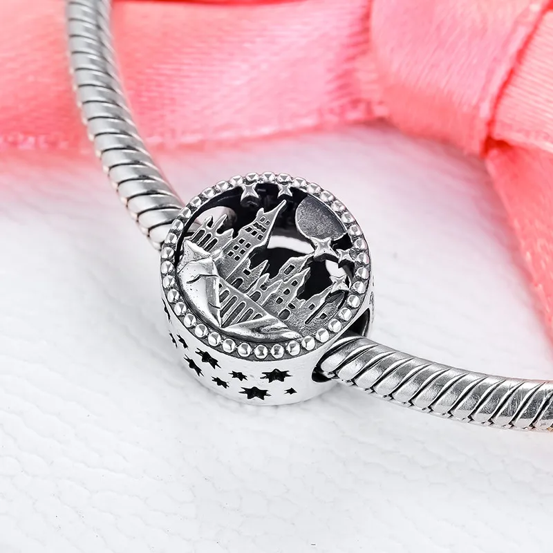 Школьные ажурные бусины Хогвартс оригинальные шармы для браслетов и из серебра