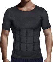 men compression shirt tummy control tight vest slimming body shaper workout hide chest undershirt waist trainer