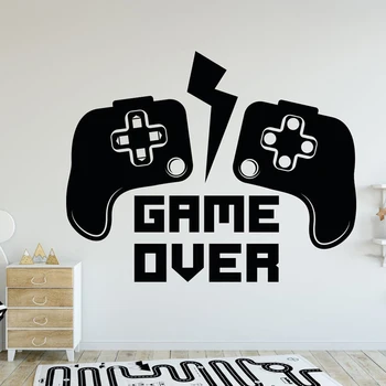 Game Over Wall Stickers Quote Art Wall Decals Wall Vinyl Mural Room Decors Home Decoration Pattern Self Adhesive Removable M370