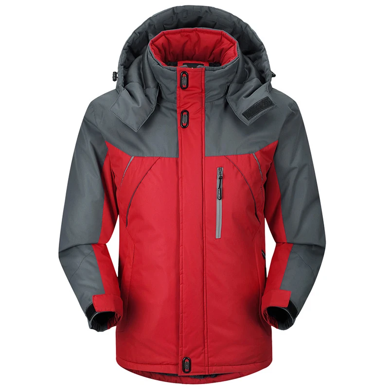 Мужская лыжная куртка с капюшоном зимняя уличная спортивная теплая флисовая