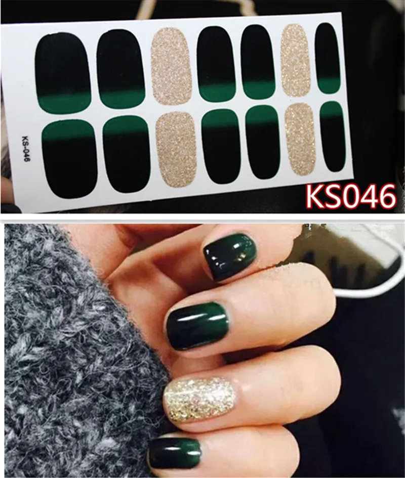 14 наконечников/лист для дизайна ногтей полное покрытие клейкие наклейки