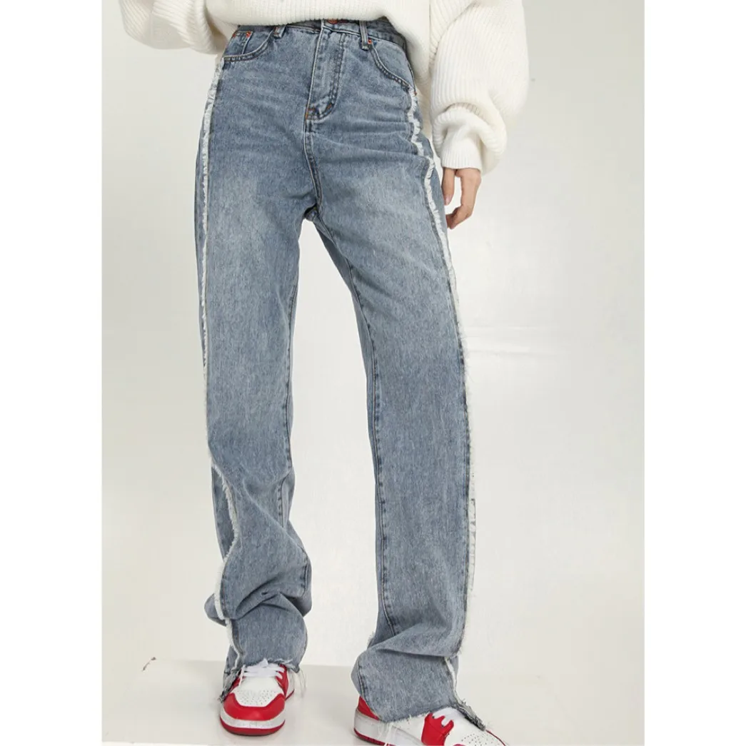 

ZHISILAO Fashion Streetwear Women Jeans 2022 High Waist Jeans Korean Casual Harajuku Wide Leg Denim Pants Baggy Cargo Pants