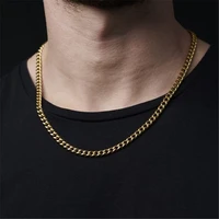 2020 fashion men horsewhip chain necklace 4mm width stainless steel chain necklace for men jewelry gift collar hombre wholesale