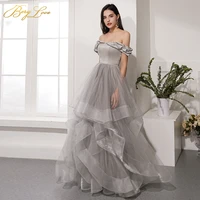 berylove gray evening dress tiered party dress formal prom dress elegant celebrity dresses vestidos de noche long robe de soiree