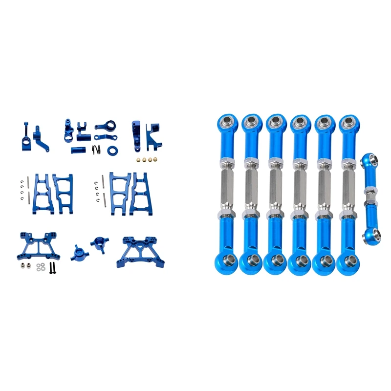 

1 Set Metal Upgrade Chassis Parts Kit & 7 PCS Adjustable Metal Pull Rod Link Rod