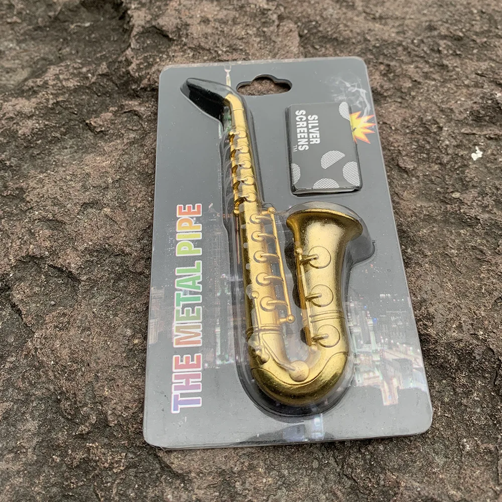 Саксофон мини металлическая табачная трубка гудок пипеметаллический дымовой