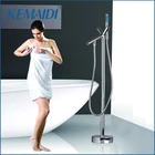KEMAIDI Ванная комната хромированная с одной ручкой специальный дизайн твердая латунь напольная подставка для ванной кран для душа с ручным душем