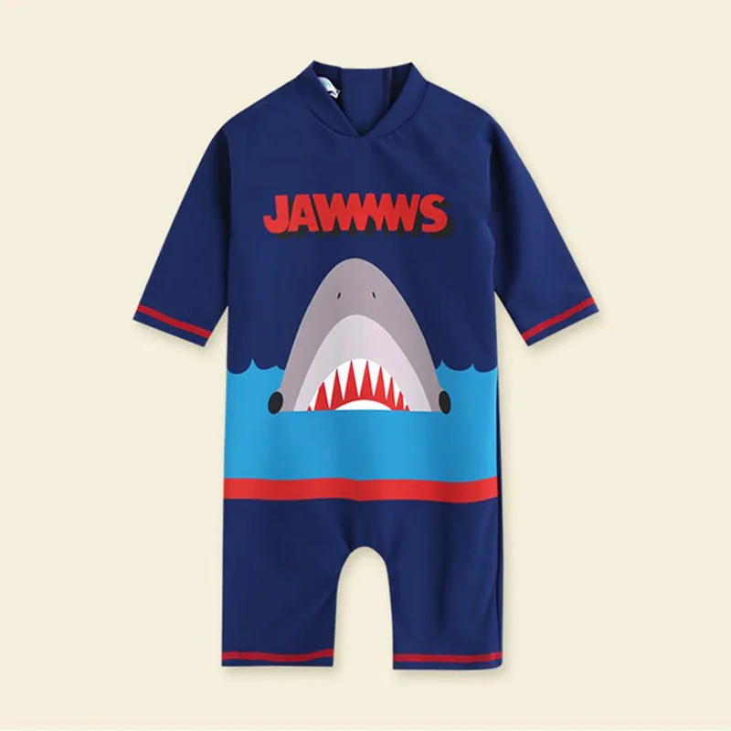 Купальник для мальчиков детская пляжная одежда Цельный купальник с длинным