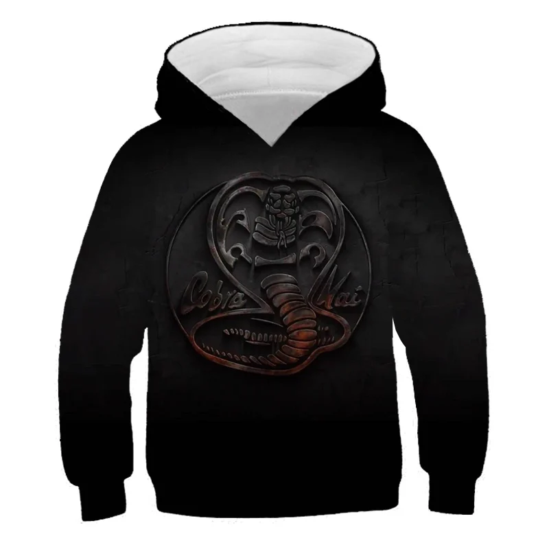 

Autumn New Hooded Cobra Kai3D Printed Warm Boy Raglan Hoodie Harajuku Girls Sweatshirt Street Fashion Punk Kids Pullover