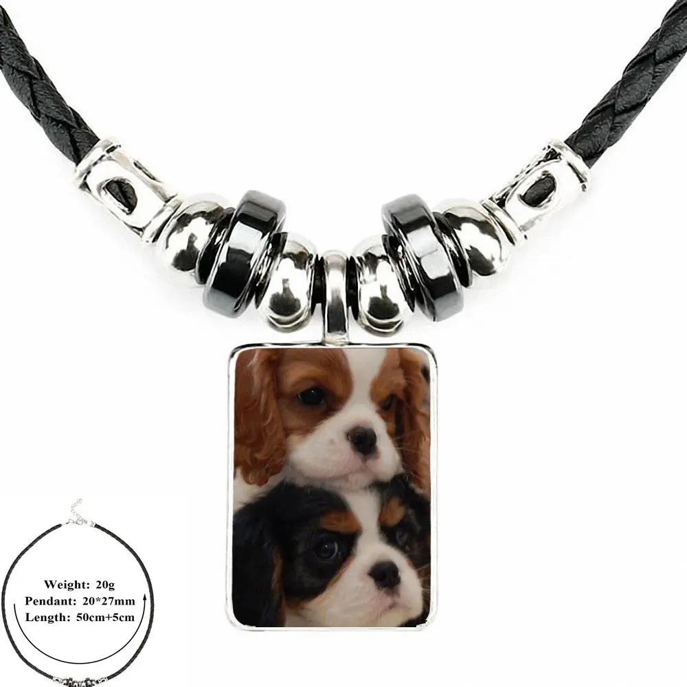 Ей глазурь для женщин подарок ожерелье с подвеской в виде собаки кавалера Кинг