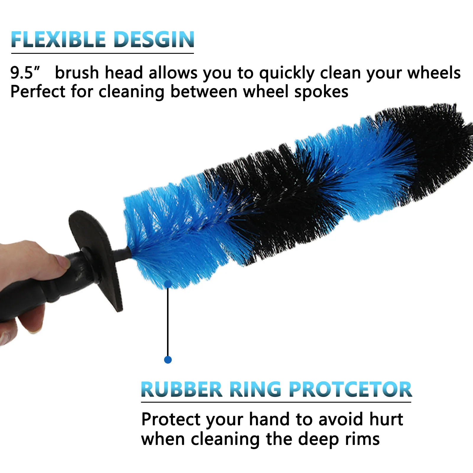 Многофункциональная щетка для мойки автомобильных колес длиной 17 дюймов легко