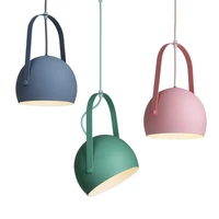 modern simple pendant lights colorful metal lamp body led macarons children room study foyer decoration droplight free shipping