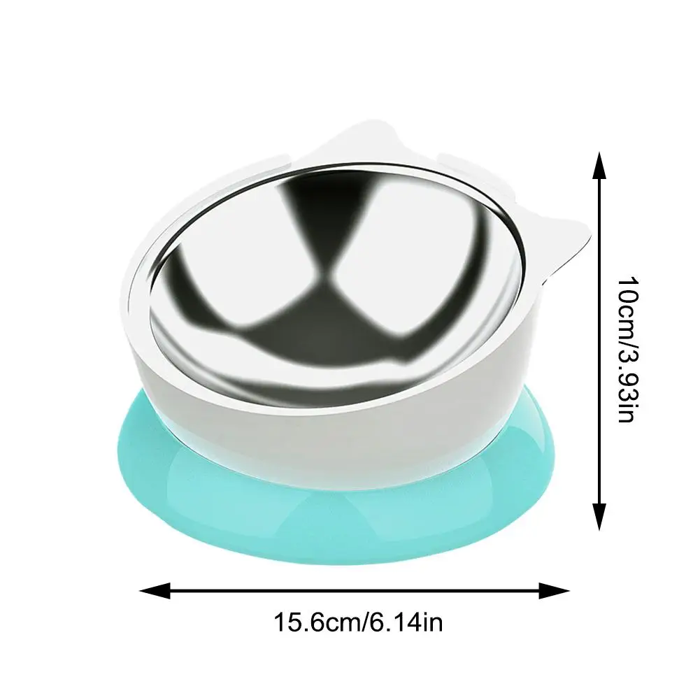 

Cute Cat And Dog Bowl To Protect The Cervical Spine 15 Degree Oblique Mouth Pet Stainless Steel Food Bowl For Cat Supplies