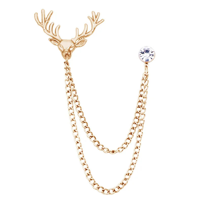 Linbaiway заколки для головы лося Брошь в виде животного брошь оленя булавка цепочка