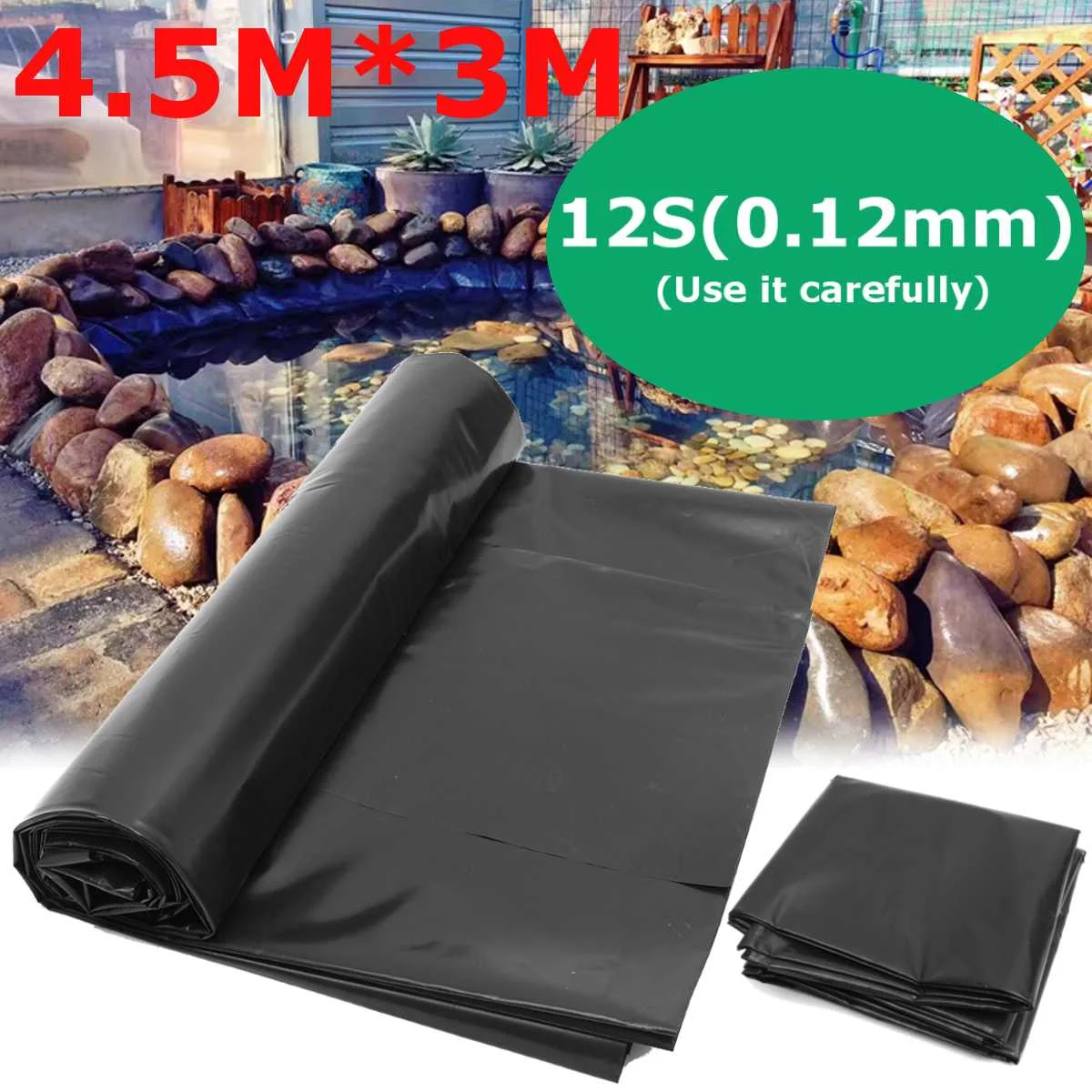 Piscinas de Jardim Forro à Prova Qualidade Superior Peixe Lagoa Forro Reforçado Hdpe Resistente Profissional Paisagismo Piscina Dwaterproof Água 45x3m 0.2mm