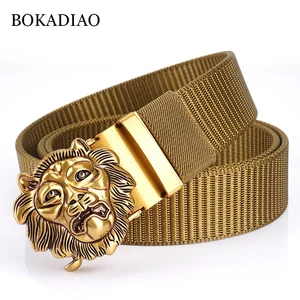 Мужской и женский ремень BOKADIAO, нейлоновый ремень с металлической автоматической пряжкой, Спортивный Повседневный ремень для джинсов, армейский военный мужской ремень
