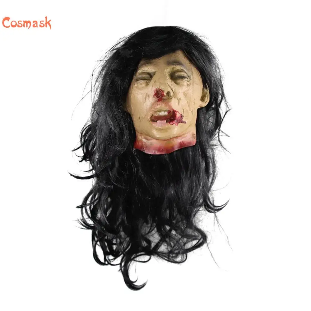 

Cosmask Halloween Scary Props Mama Ghost Broken Head Decoration Head For Halloween Haunted House Party Decoration Prop