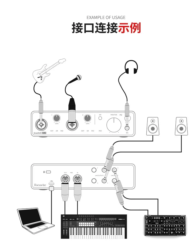 Новая версия Focusrite Scarlett 4i4(3rd gen) 4 входа 4 Выход USB аудио интерфейс звуковая карта для записи микрофона гитары бас