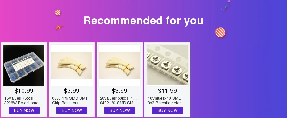 10Valuesx10 SMD 3x3 потенциометр триммер резистор Ассортимент Комплект 500R до 100K