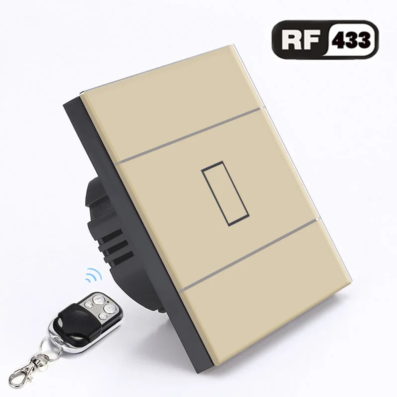 Электрический выключатель Rf433 черный/белый/золотой панель из хрустального