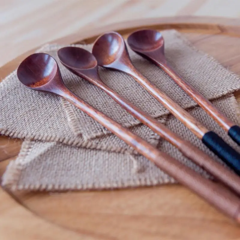 1 шт. деревянная мини ложка с длинной ручкой для меда кофе чая риса супа десерта