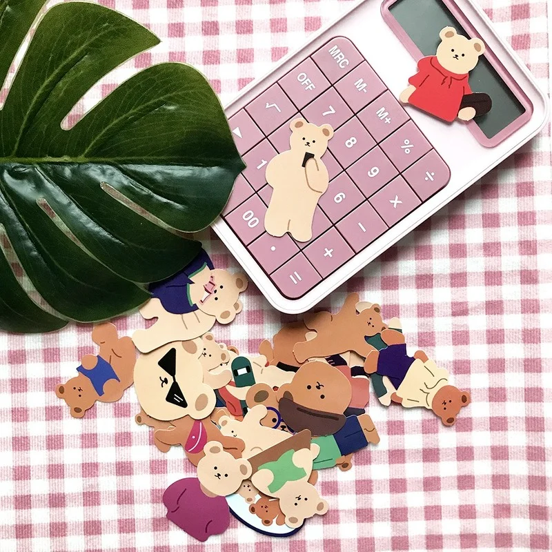 Kawaii Bear Cute Girl Stationery Hand Account Stickers Phone Case Charging Treasure Diy Sticker Pegatina School Supplies | Канцтовары