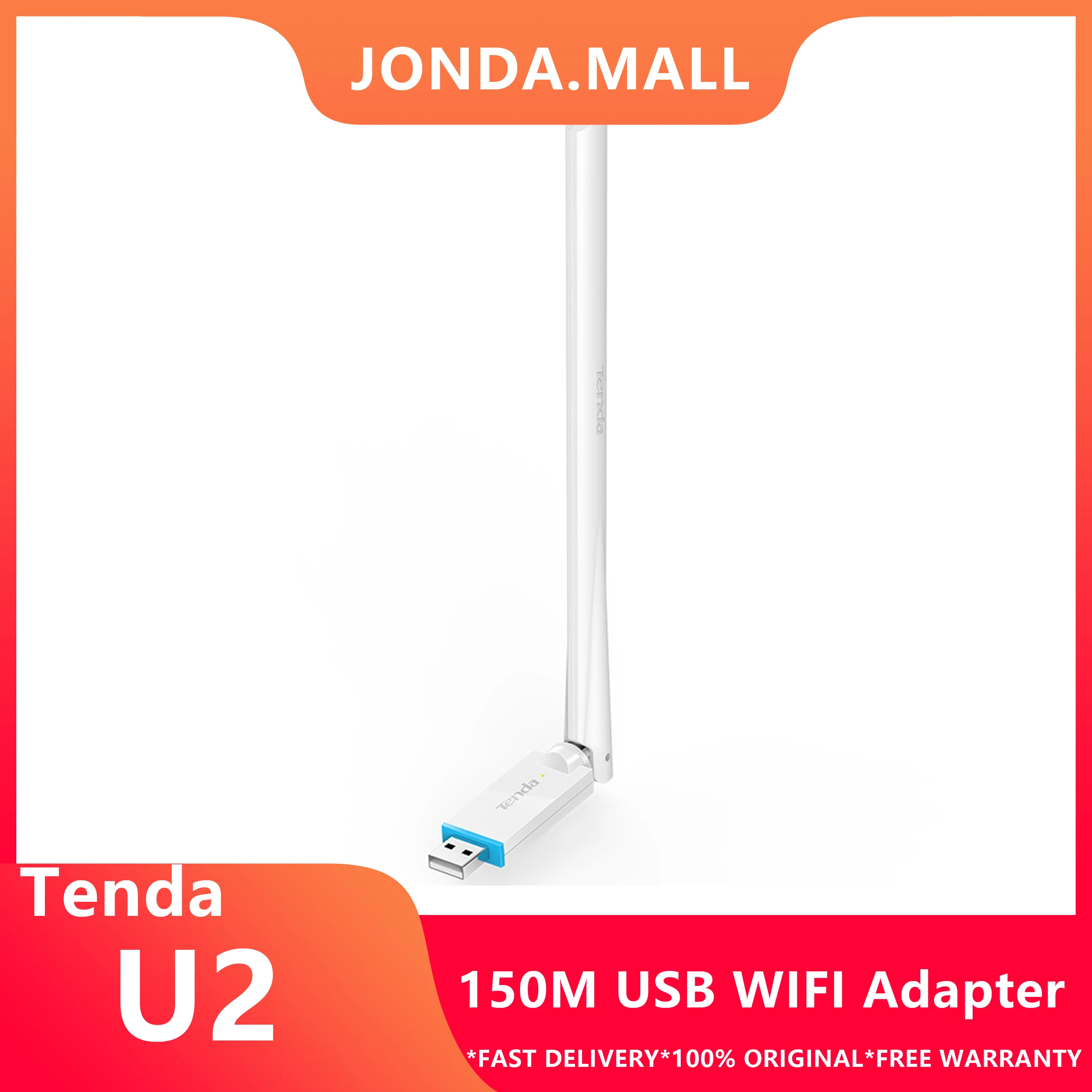 

Адаптер Tenda U2 N150 с высоким коэффициентом усиления, беспроводной USB-адаптер, сетевая карта USB 150 Мбит/с, Plug-and-Play, внешняя антенна 6 дБи