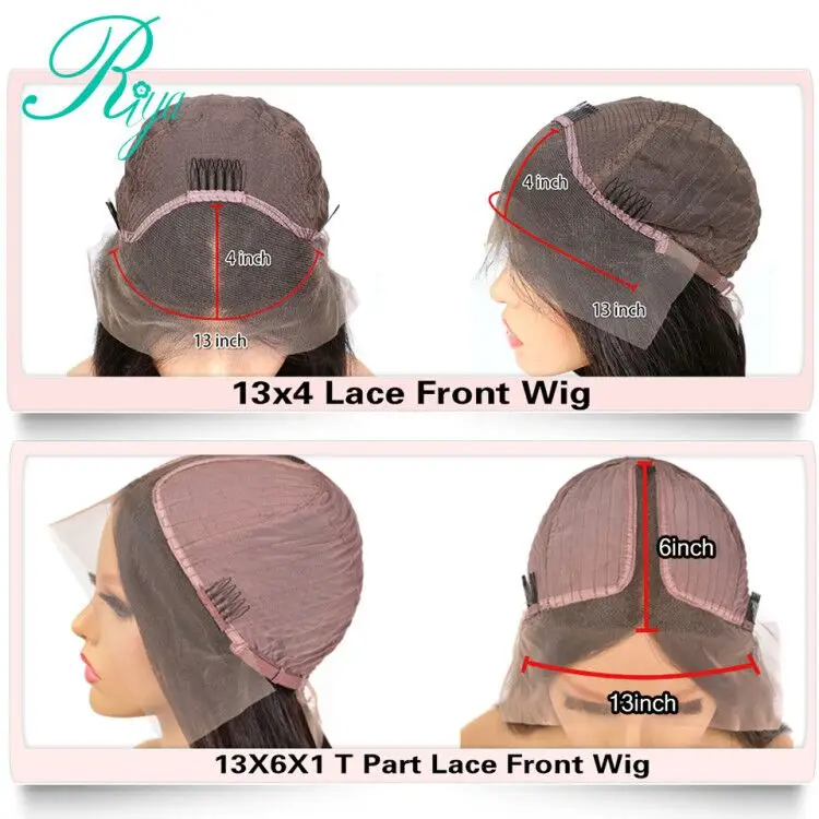150% 13X4 Lace Front Human Hair Wigs For Black Women PrePlucked With Baby Remy Wavy Indian Closure Wig Riya | Шиньоны и парики
